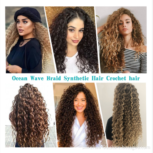 2021Can Be Customized Packaging 100% Synthetic Crochet Hair 100g High Temperature Protein Fiber Water Wave Loose Curly Braiding